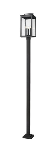 Hartwell 5 Light 12" Outdoor Post Mount Fixture in Sand Black, 96" Square Post