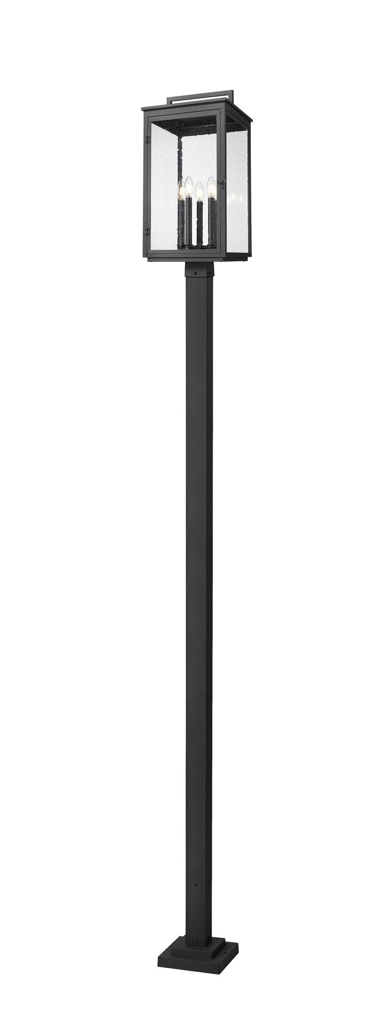 Hartwell 5 Light 12" Outdoor Post Mount Fixture in Sand Black, 96" Square Post