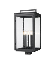 Hartwell 5 Light 12" Outdoor Post Mount Fixture in Sand Black, Post Top Only, Square Fitter