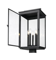 Hartwell 5 Light 12" Outdoor Post Mount Fixture in Sand Black, Post Top Only, Square Fitter