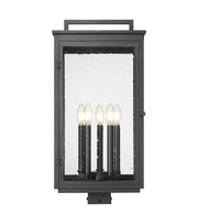 Hartwell 5 Light 12" Outdoor Post Mount Fixture in Sand Black, Post Top Only, Square Fitter