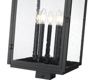Hartwell 5 Light 12" Outdoor Post Mount Fixture in Sand Black, Post Top Only, Square Fitter