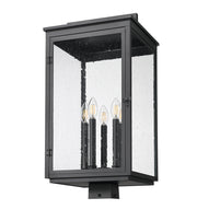 Hartwell 5 Light 12" Outdoor Post Mount Fixture in Sand Black, Post Top Only, Square Fitter