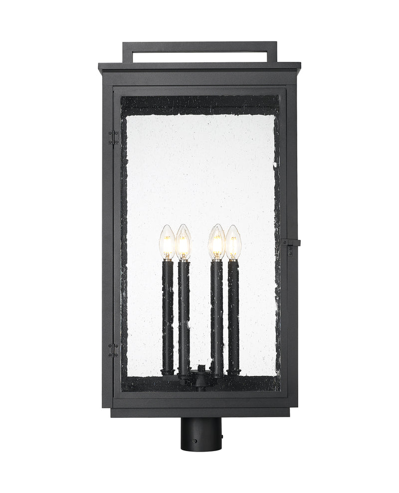Hartwell 6 Light 15" Outdoor Post Mount Fixture in Sand Black, Post Top Only, Round Fitter