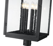Hartwell 6 Light 15" Outdoor Post Mount Fixture in Sand Black, Post Top Only, Round Fitter