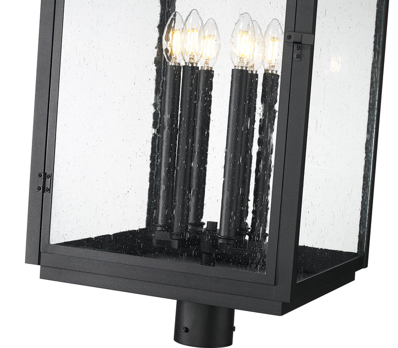 Hartwell 6 Light 15" Outdoor Post Mount Fixture in Sand Black, Post Top Only, Round Fitter