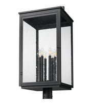 Hartwell 6 Light 15" Outdoor Post Mount Fixture in Sand Black, Post Top Only, Round Fitter