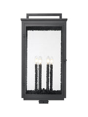 Hartwell 6 Light 15" Outdoor Post Mount Fixture in Sand Black, Post Top Only, Square Fitter