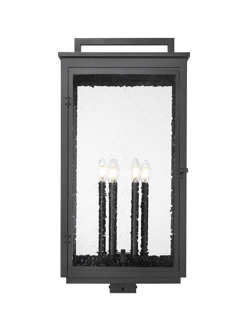 Hartwell 6 Light 15" Outdoor Post Mount Fixture in Sand Black, Post Top Only, Square Fitter