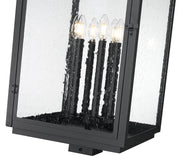 Hartwell 6 Light 15" Outdoor Post Mount Fixture in Sand Black, Post Top Only, Square Fitter