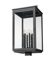 Hartwell 6 Light 15" Outdoor Post Mount Fixture in Sand Black, Post Top Only, Square Fitter