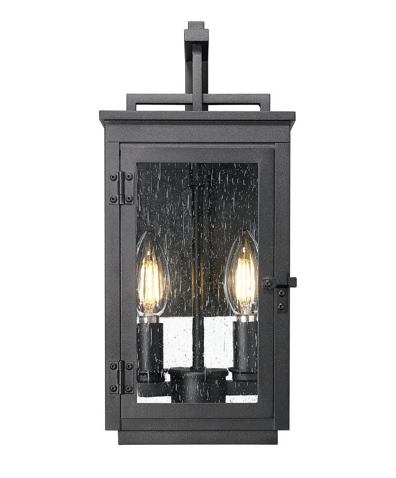 Hartwell 2 Light 6" Outdoor Wall Light in Sand Black