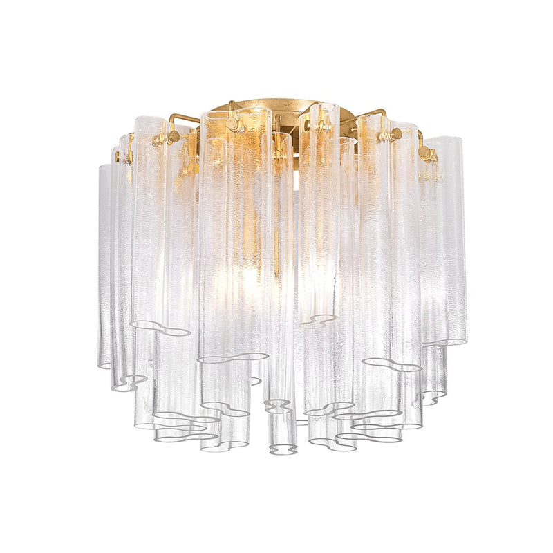 Varenna 3-Light Semi-Flush Mount in Vintage Gold Leaf