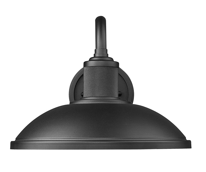 RLM 1 Light 12" Outdoor Wall Light, 9.25" Tall in Sand Black