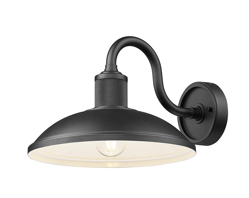 RLM 1 Light 12" Outdoor Wall Light, 9.25" Tall in Sand Black