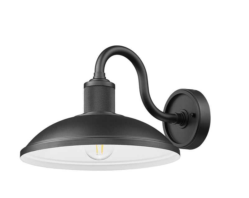 RLM 1 Light 12" Outdoor Wall Light, 9.25" Tall in Sand Black
