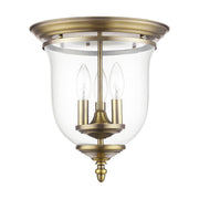 Legacy 3-Light Flush Mount in Antique Brass