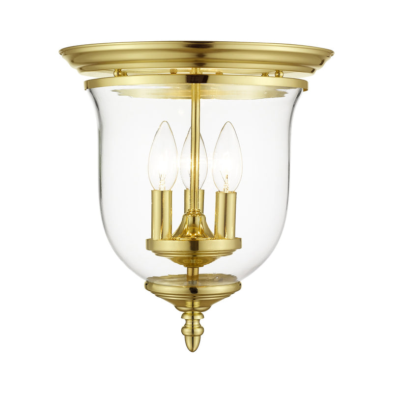 Legacy 3-Light Flush Mount in Polished Brass