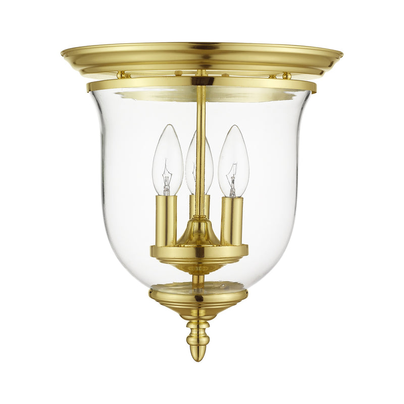 Legacy 3-Light Flush Mount in Polished Brass