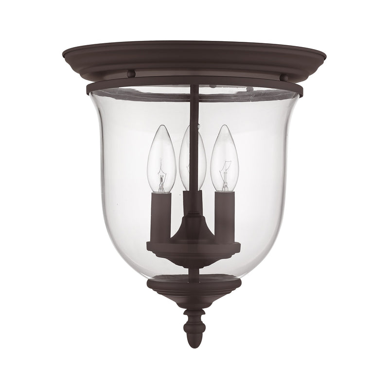 Legacy 3-Light Flush Mount in Bronze