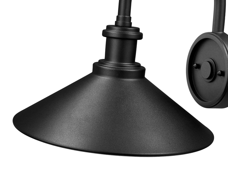 RLM 1 Light 12" Outdoor Wall Light, 11.25" Tall in Sand Black