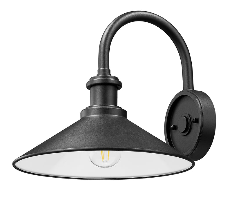 RLM 1 Light 12" Outdoor Wall Light, 11.25" Tall in Sand Black