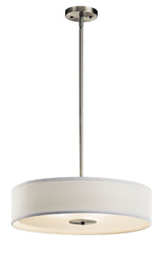 3-Light 20" Convertible Drum Pendant in Brushed Nickel