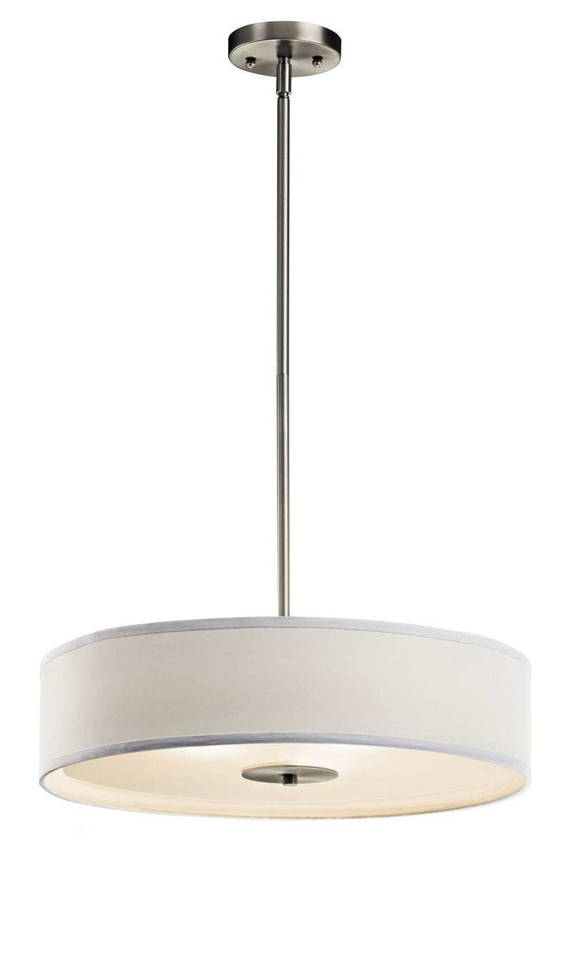 3-Light 20" Convertible Drum Pendant in Brushed Nickel