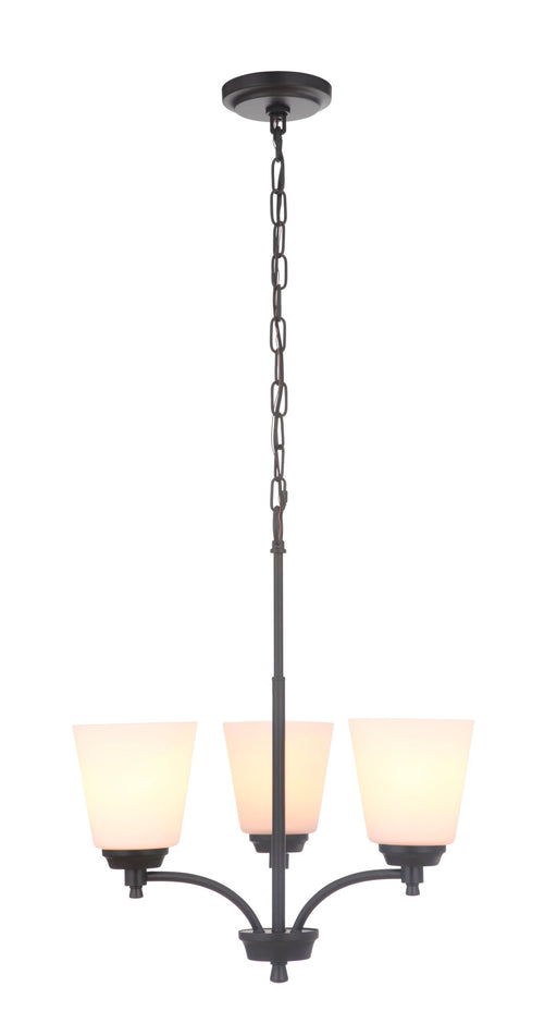 Tyler 3 Light 19.5" Chandelier in Flat Black