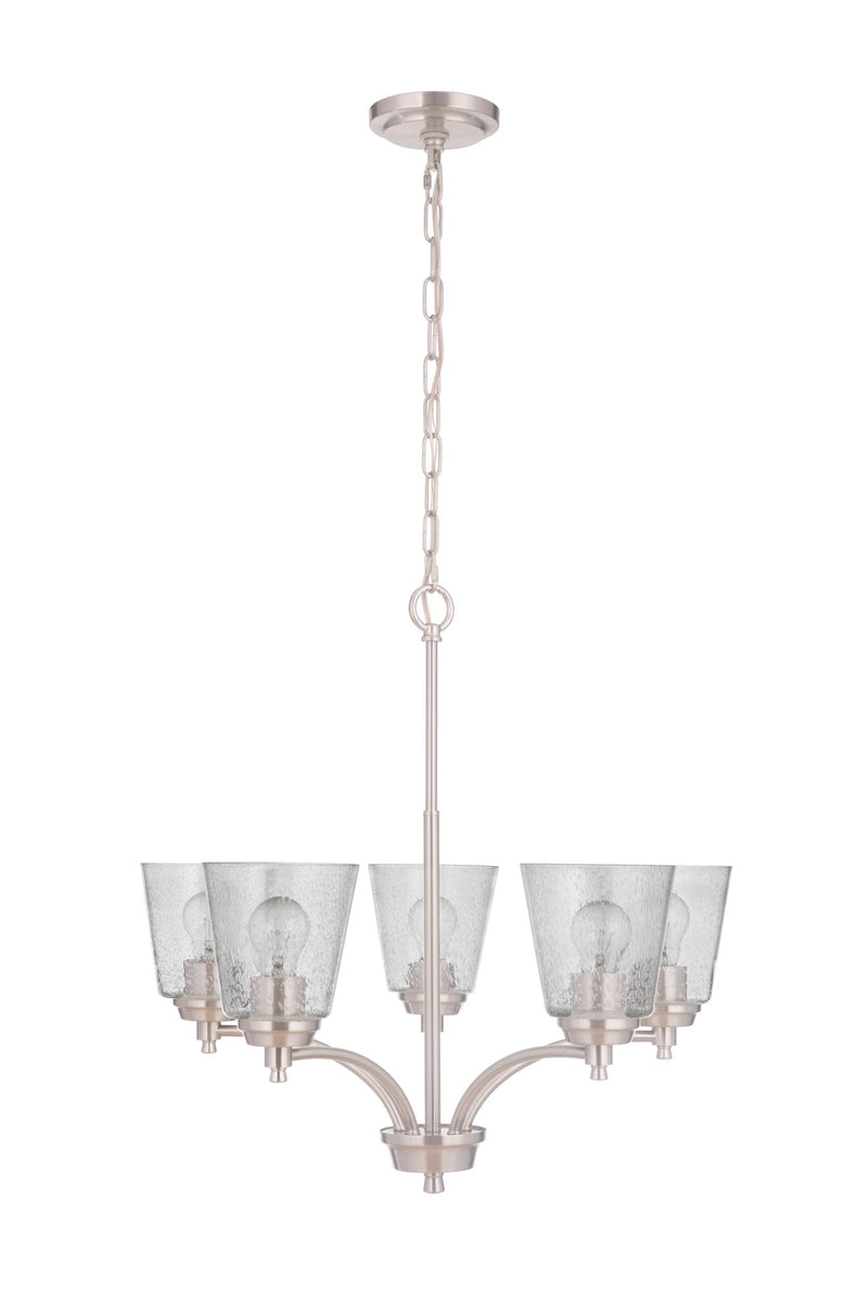Tyler 5 Light 24.5" Chandelier in Brushed Polished Nickel