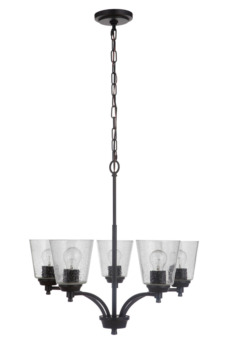 Tyler 5 Light 24.5" Chandelier in Flat Black