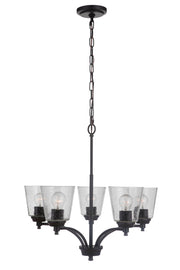 Tyler 5 Light 24.5" Chandelier in Flat Black