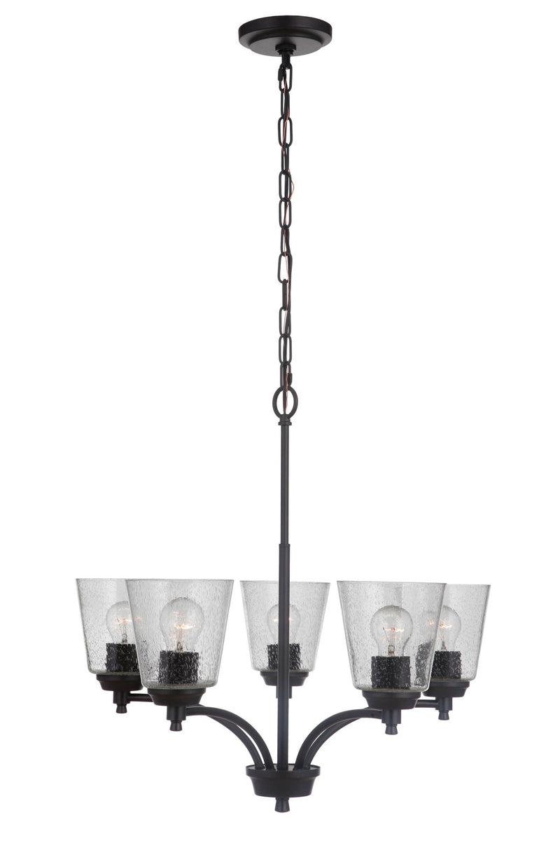 Tyler 5 Light 24.5" Chandelier in Flat Black
