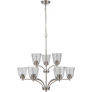 Tyler 9 Light 31.5" Chandelier in Brushed Polished Nickel