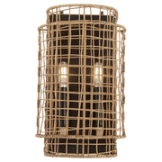 Abaca 2 Light Wall Sconce in Matte Black