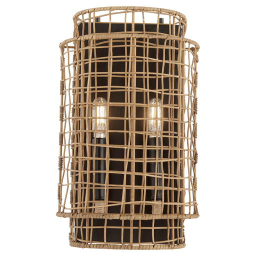Abaca 2 Light Wall Sconce in Matte Black