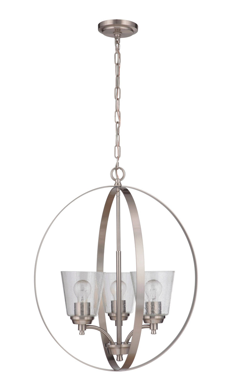 Tyler 3 Light 21" Foyer in Brushed Polished Nickel