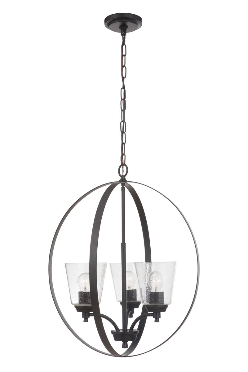 Tyler 3 Light 21" Foyer in Flat Black
