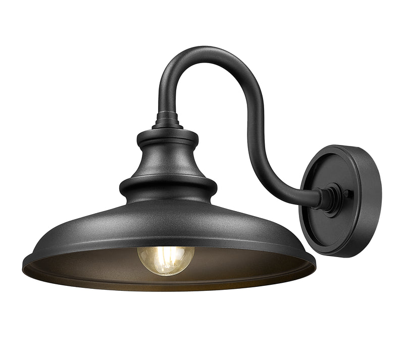 RLM 1 Light 12" Outdoor Wall Light, 10.25" Tall in Sand Black