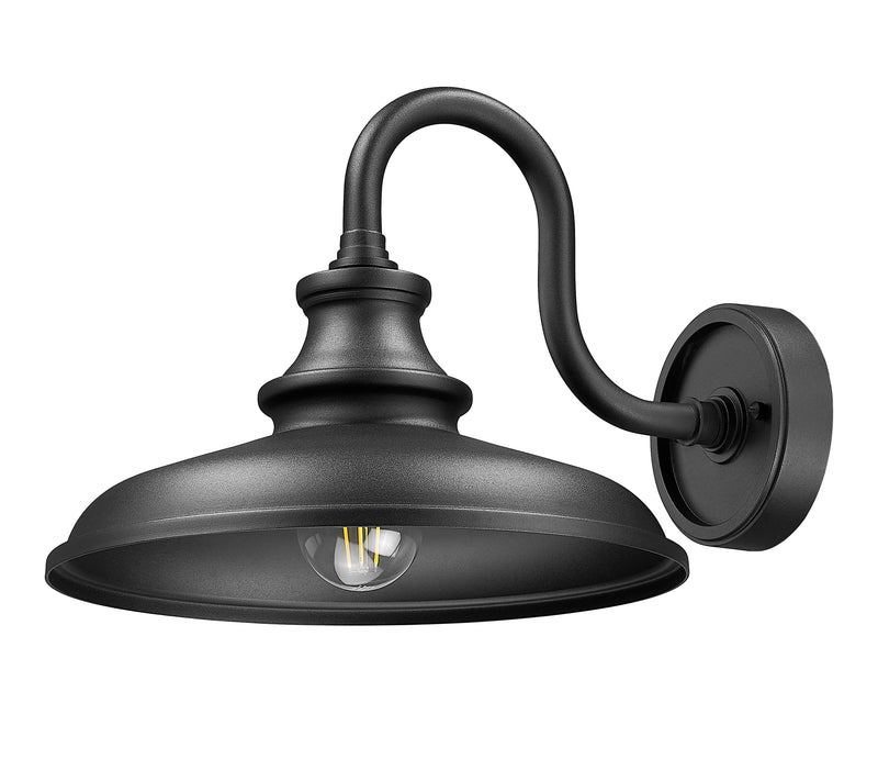 RLM 1 Light 12" Outdoor Wall Light, 10.25" Tall in Sand Black