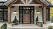 RLM 1 Light 12" Outdoor Wall Light, 10.25" Tall in Sand Black in a room setting