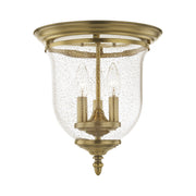 Legacy 3-Light Flush Mount in Antique Brass