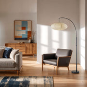Corinne Arc Floor Lamp in Black