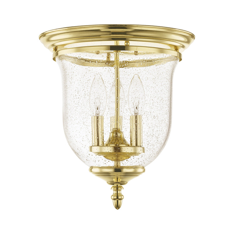Legacy 3-Light Flush Mount in Polished Brass