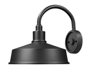 RLM 1 Light 12" Outdoor Wall Light, 12.5" Tall in Sand Black
