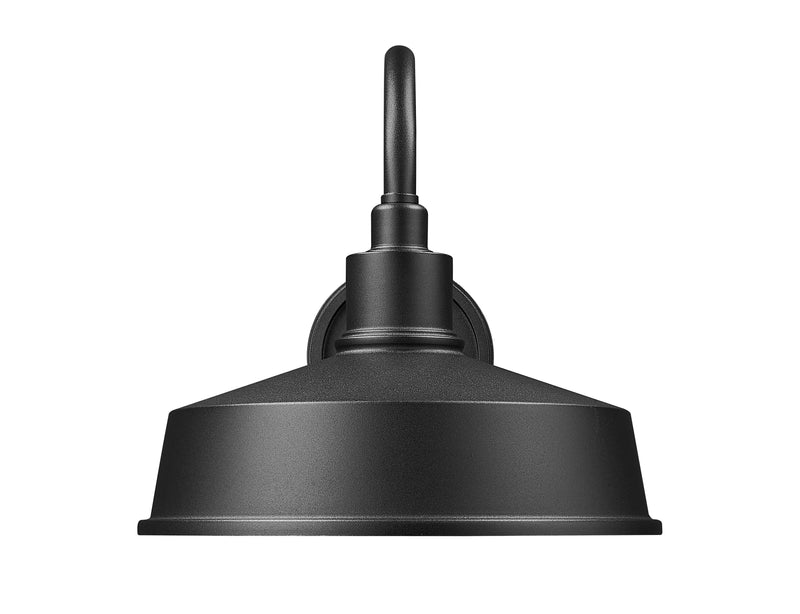 RLM 1 Light 12" Outdoor Wall Light, 12.5" Tall in Sand Black