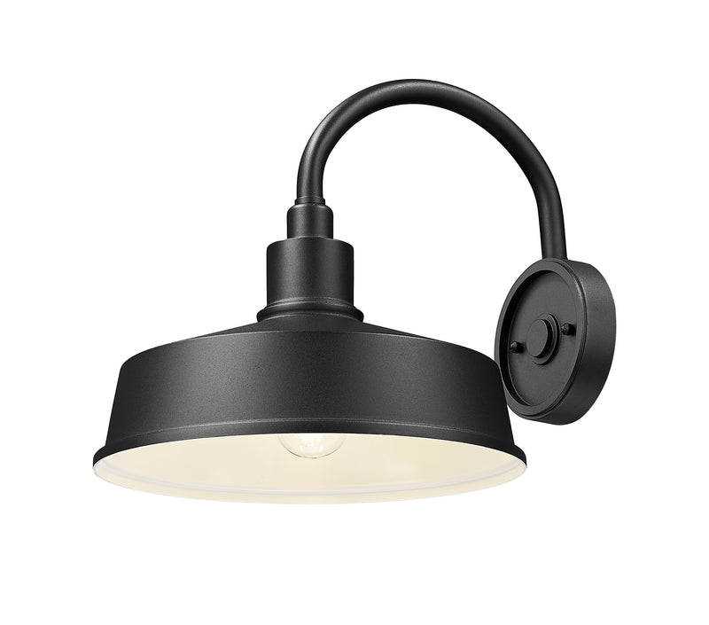 RLM 1 Light 12" Outdoor Wall Light, 12.5" Tall in Sand Black