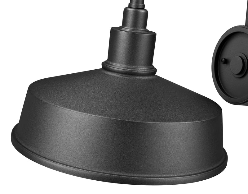 RLM 1 Light 12" Outdoor Wall Light, 12.5" Tall in Sand Black