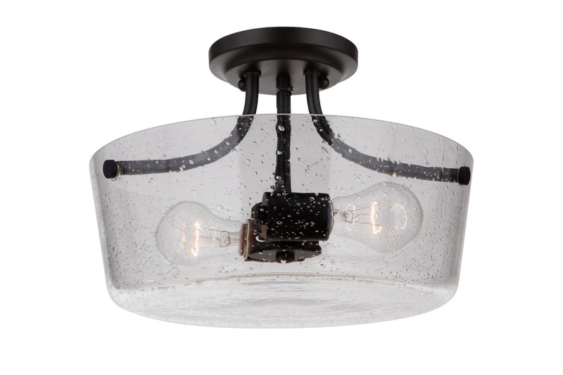 Tyler 2 Light 13" Semi Flush in Flat Black