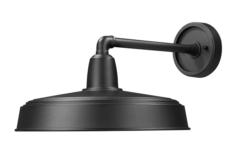 RLM 1 Light 14" Outdoor Wall Light, 9.5" Tall in Sand Black